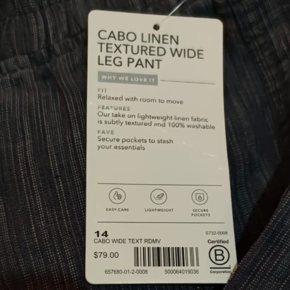 Athleta Cabo Linen Textured Wide Leg Pant - Picture 11 of 15